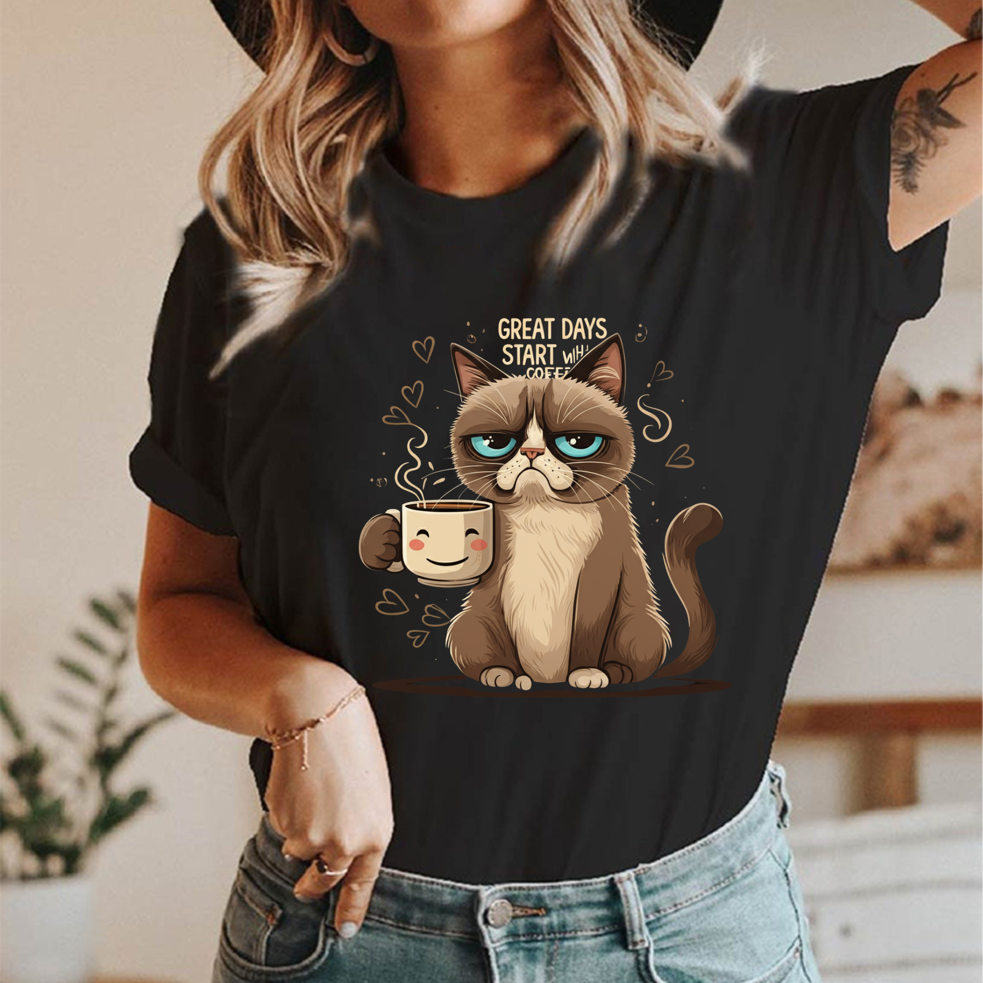 Grumpy Cat Coffee Lover T-Shirt