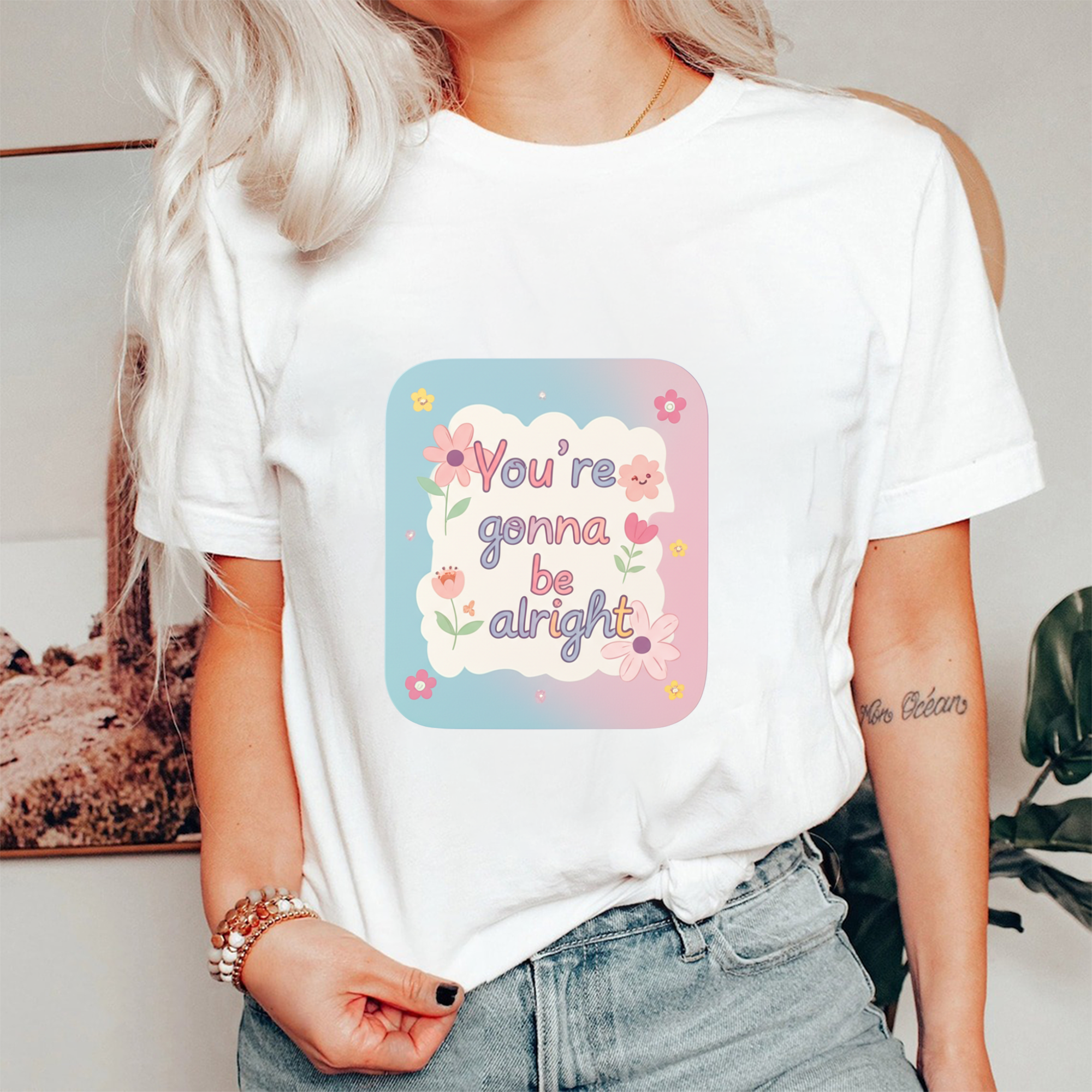 Positive Floral Message T-Shirt