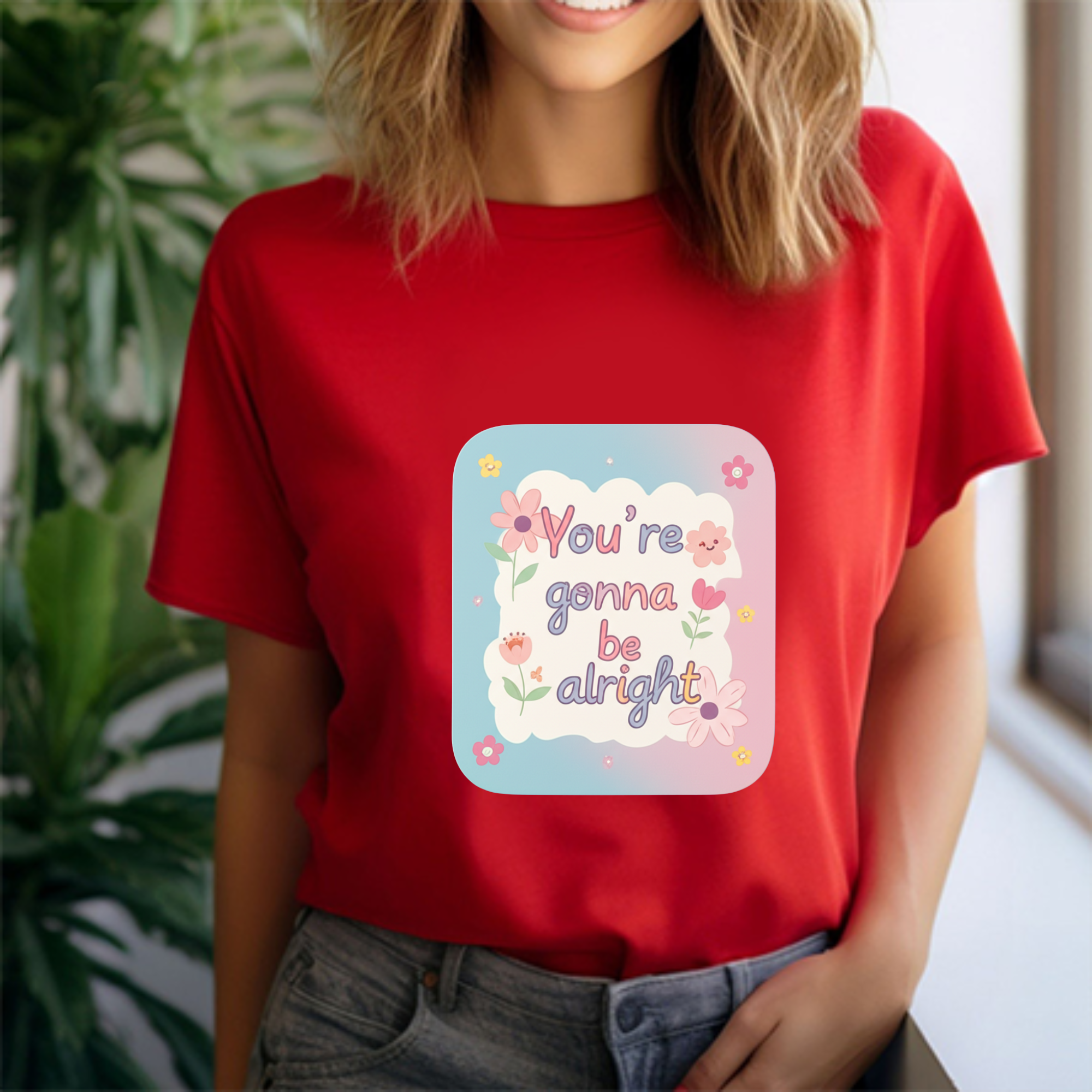 Positive Floral Message T-Shirt